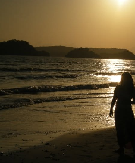 Sunset walk on the beach