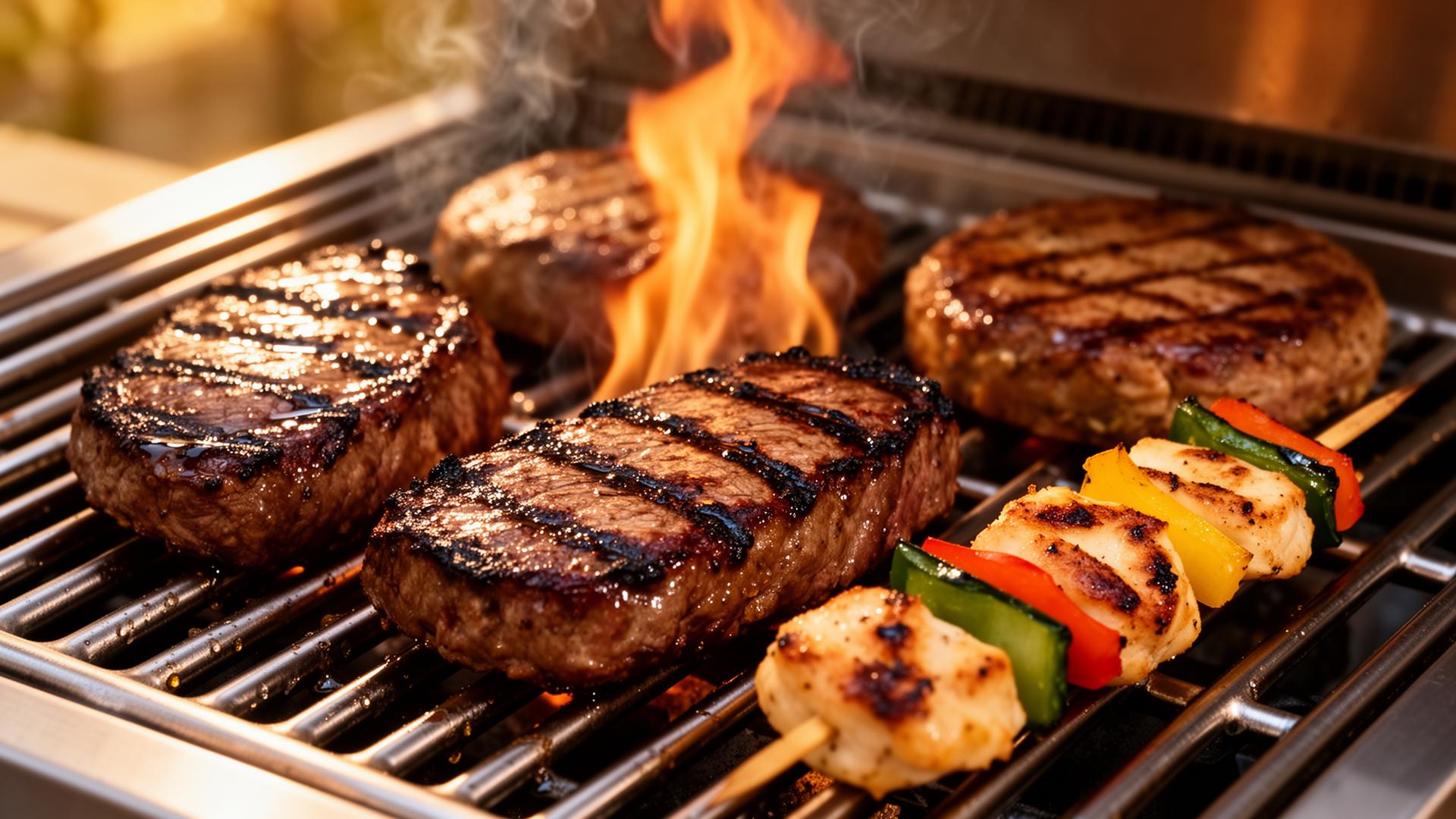 Natural gas grill on a patio